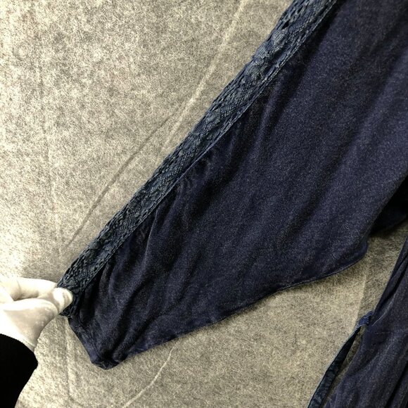 NWT April Cornell Maxi Dress XL Sunwashed Navy Agatha Long Sleeve Blue Rayon - Picture 5 of 13